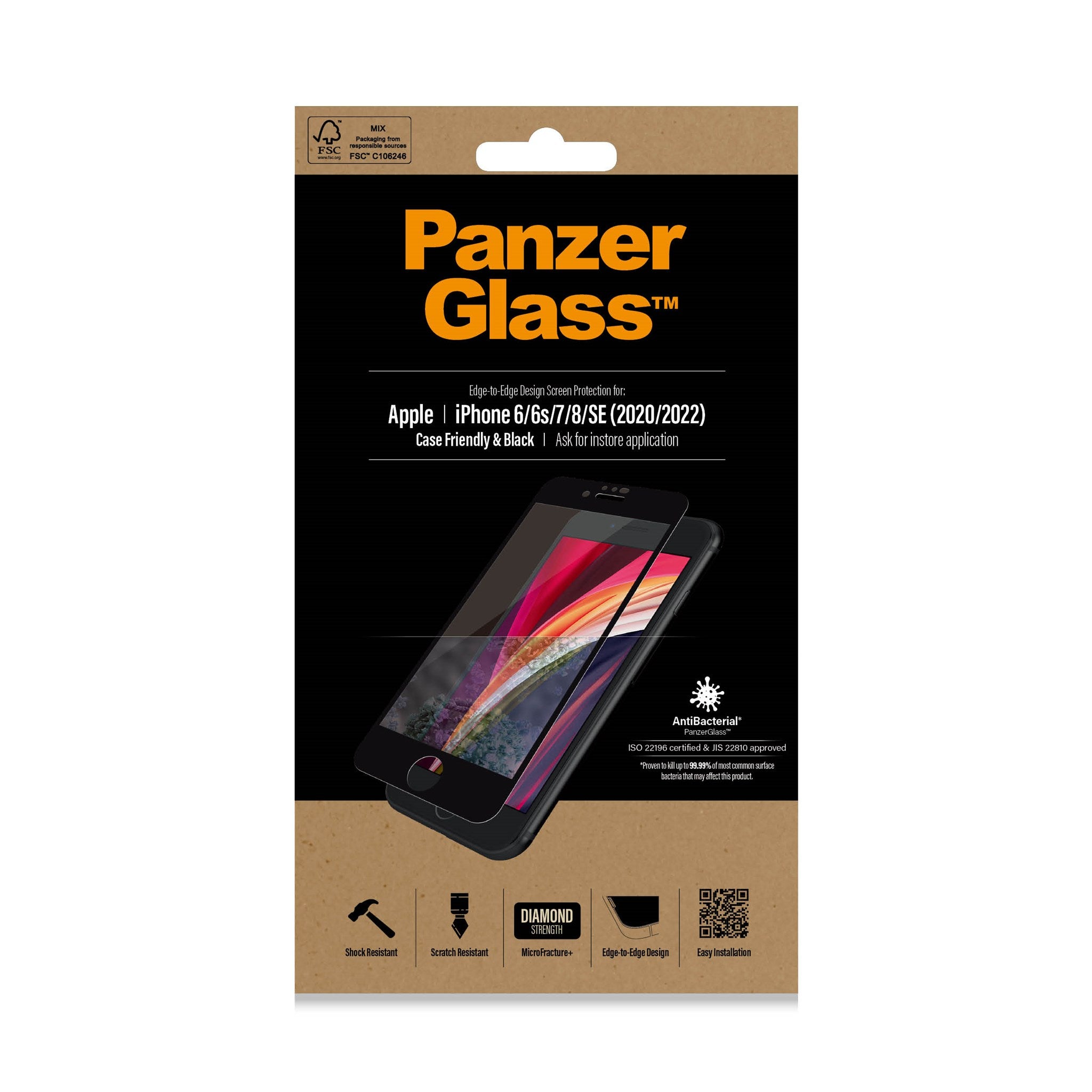 PanzerGlass® Screen Protector iPhone 8 | 7 | 6s | 6 | SE (2020/2022) | Edge-to-Edge